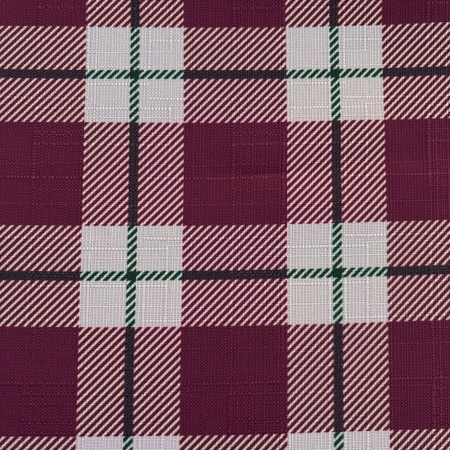 Specialty Pinehurst Plaid Crimson tablecloths and overlay